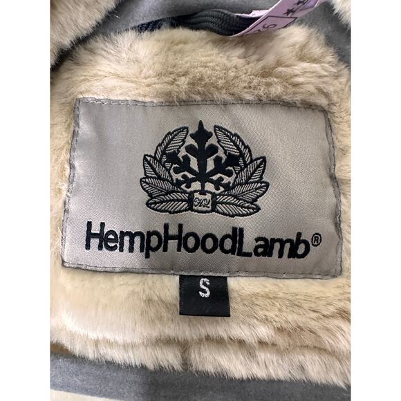 Hemp HoodLamb Limited Edition Jeremy Fish Rabbit Bunny Print Long coat Small - Picture 10 of 11